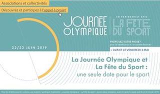 Journée Olympique et fête du sport 22 et 23 juin : Appel à projet - dépôt avant le 3 mai 2019