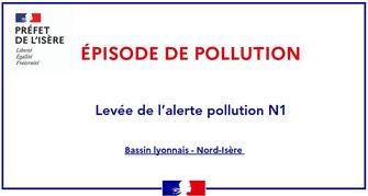Pollution : levée de l’alerte pollution N1 sur le bassin Lyonnais/Nord-Isère