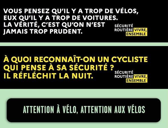 Campagne sécurité routière vélos