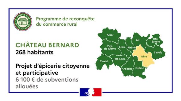 Château-Bernard, 268 habitants : projet d'épicerie citoyenne et participative - 6100 euros de subventions allouées