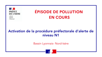 Épisode de pollution de l'air  sur le bassin Lyonnais/Nord-Isère Niveau 1