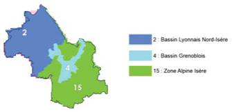 Pollution de l’air type estival (Ozone - O3) en Isère - Bassin d'air Lyonnais/Nord-Isère - Niveau N1