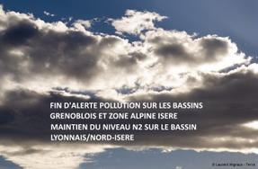 Pollution Fin de mesure sur bassins grenoblois&Zone Alpine, Maintien sur bassin lyonnais/Nord-Isère